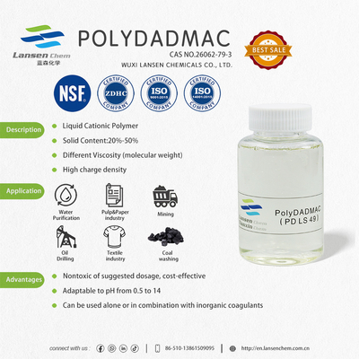 Liquid Type Drinking Water Treatment Agent Polydadmac Coagulant Broad Spectrum Applicability Non toxic Eco Friendly Safe