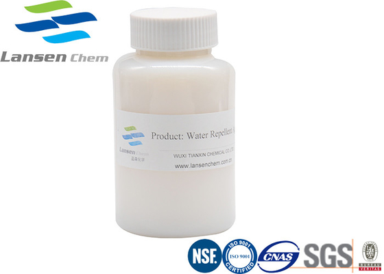 Waterproof Water Repellent Agent Fabric Milky White Liquid Drying Temperature 110 – 130 °C